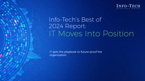 Quarterly Research Agenda representing Info-Tech’s Best of 2024 Report: IT Moves Into Position