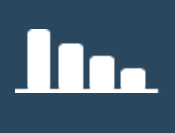 A small monochrome icon depicting a descending bar graph.